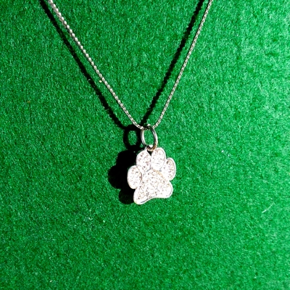 Rhinestone cat paw necklace - Picture 1 of 3
